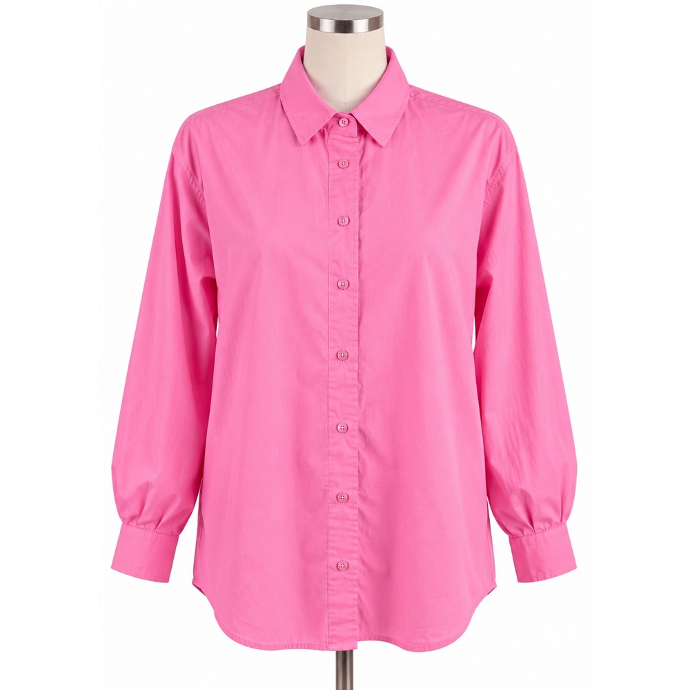 Reformation Women's XS Pink Organic Cotton Button Down Oversized Shirt